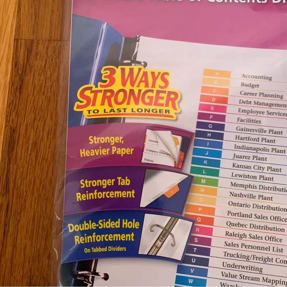 Avery Ready Index A-Z Color Coded Divider Sheets w/ Tabs No. 11225